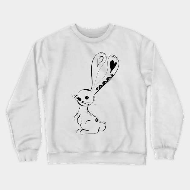 Cute Bunny Rabbit Crewneck Sweatshirt by Fabstract